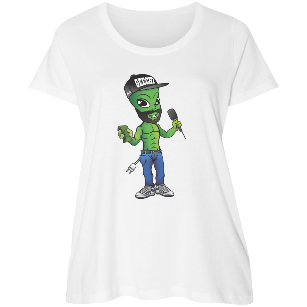 Women's "Geechi The Goblin" Curvy Plus Size Scoopneck Tee