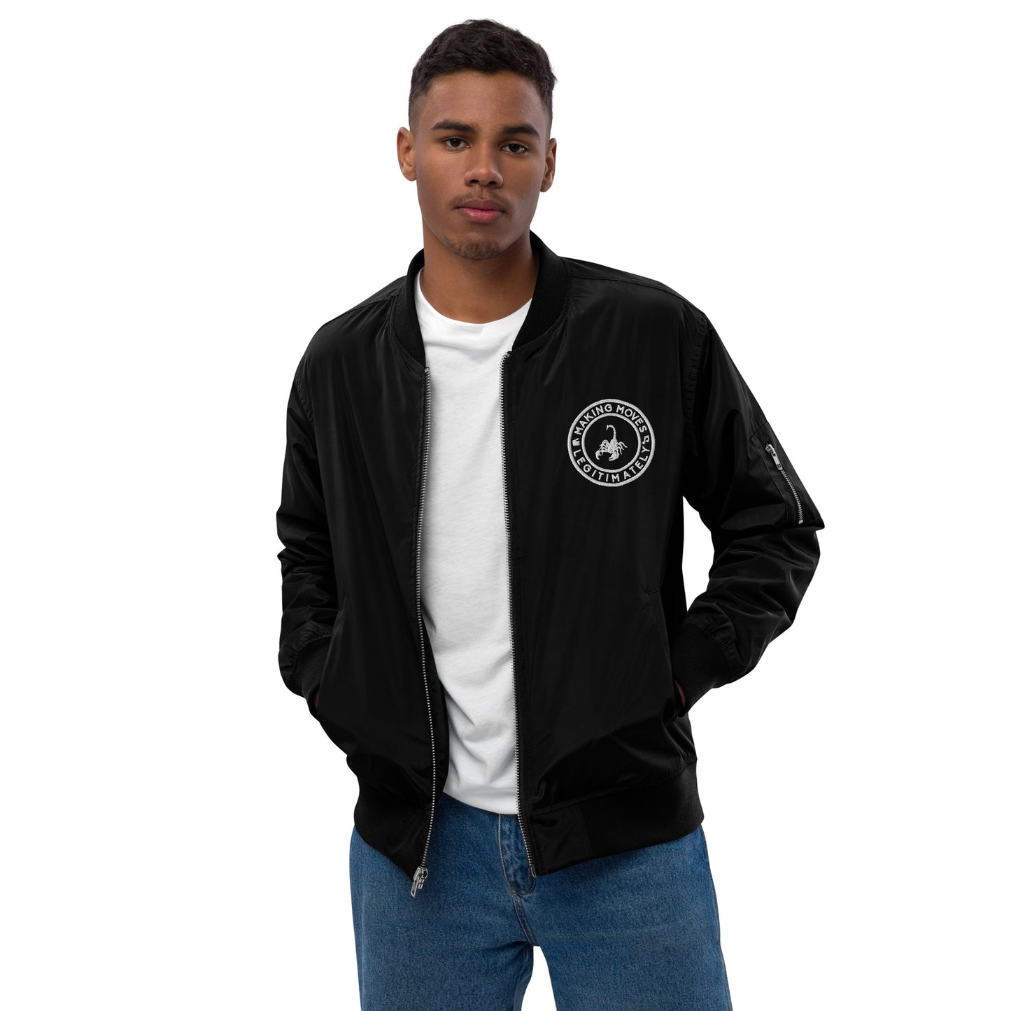 MML Premium Black Bomber Jacket