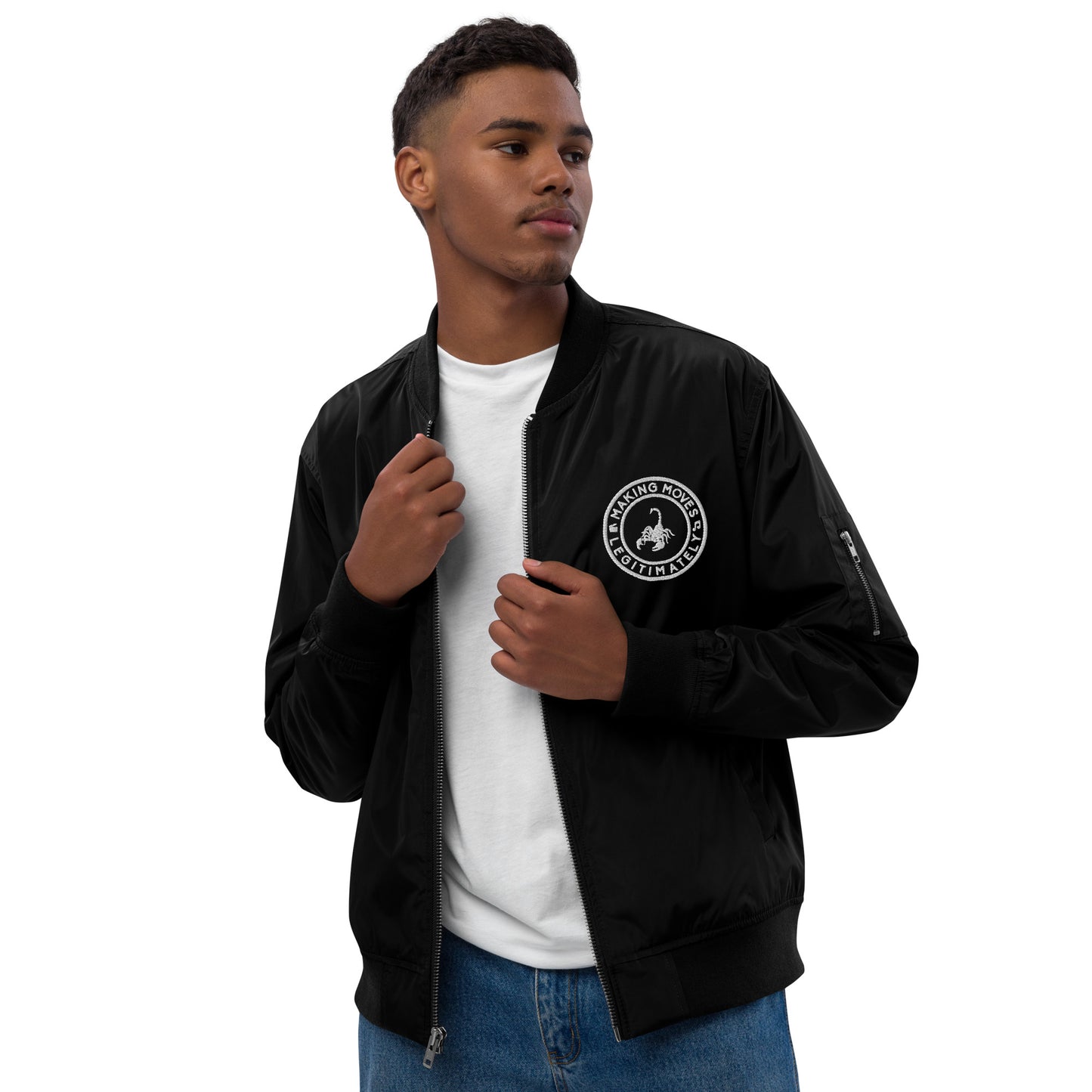 MML Premium Black Bomber Jacket