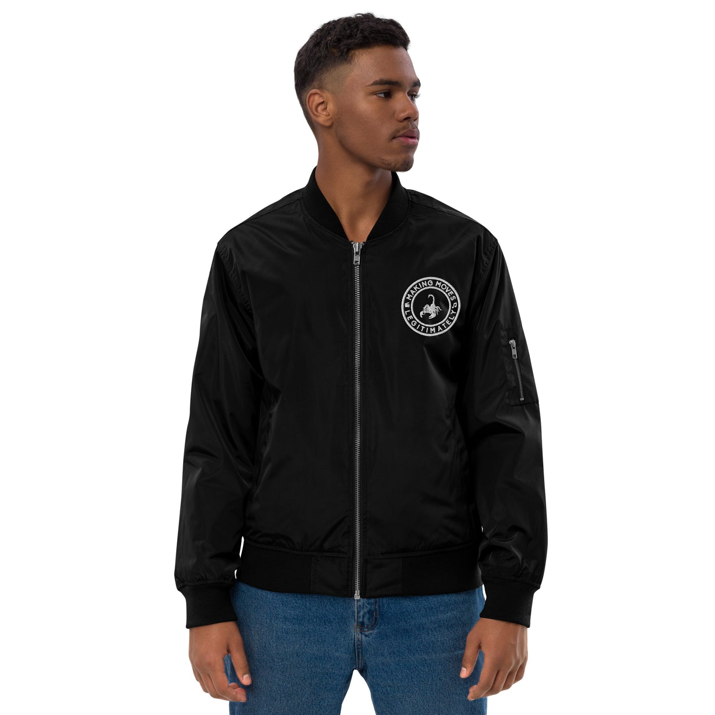MML Premium Black Bomber Jacket